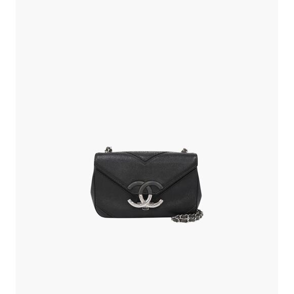 CHANEL Black Flap CC Chain Shoulder Bag A-A34122 - Picture 1 of 1
